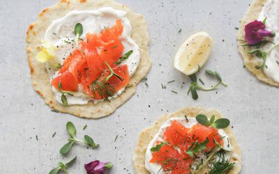 Smoked salmon on homemade tortilla